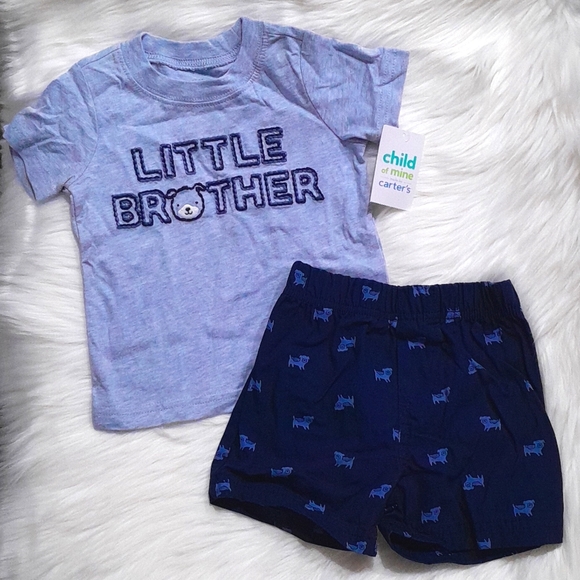 child of mine Other - Carter's 12 Months Baby Boy Blue Shirt & Shorts Set
